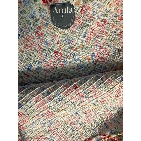 Arula Abriella Ditzy Floral Smocked 1 Shoulder Puff Sleeve Dress Pockets Size 3X - Picture 6 of 11